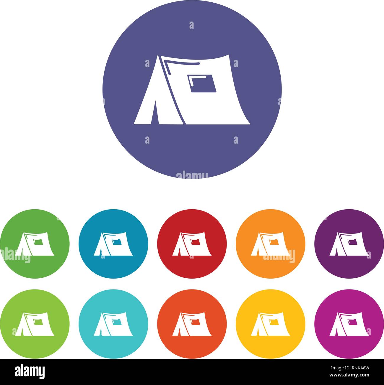 Tourist tent icons set vector color Stock Vector Image & Art - Alamy