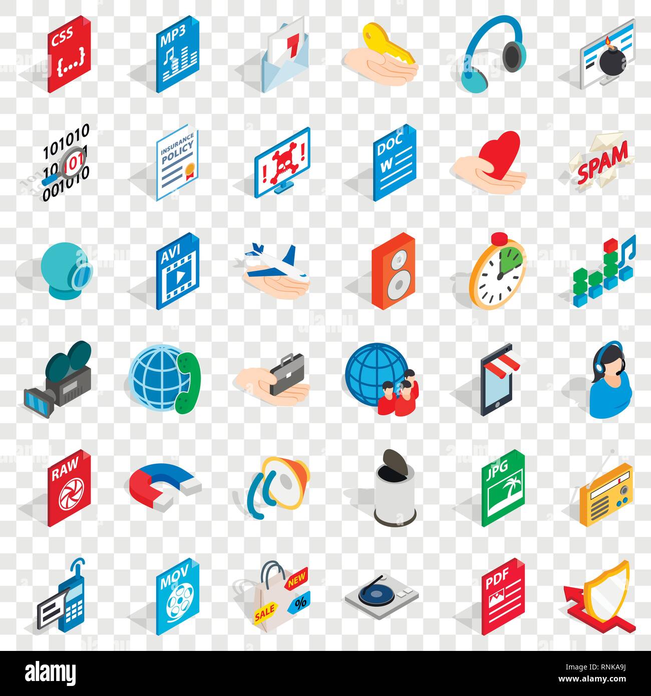 Web folder icons set, isometric style Stock Vector Image & Art - Alamy