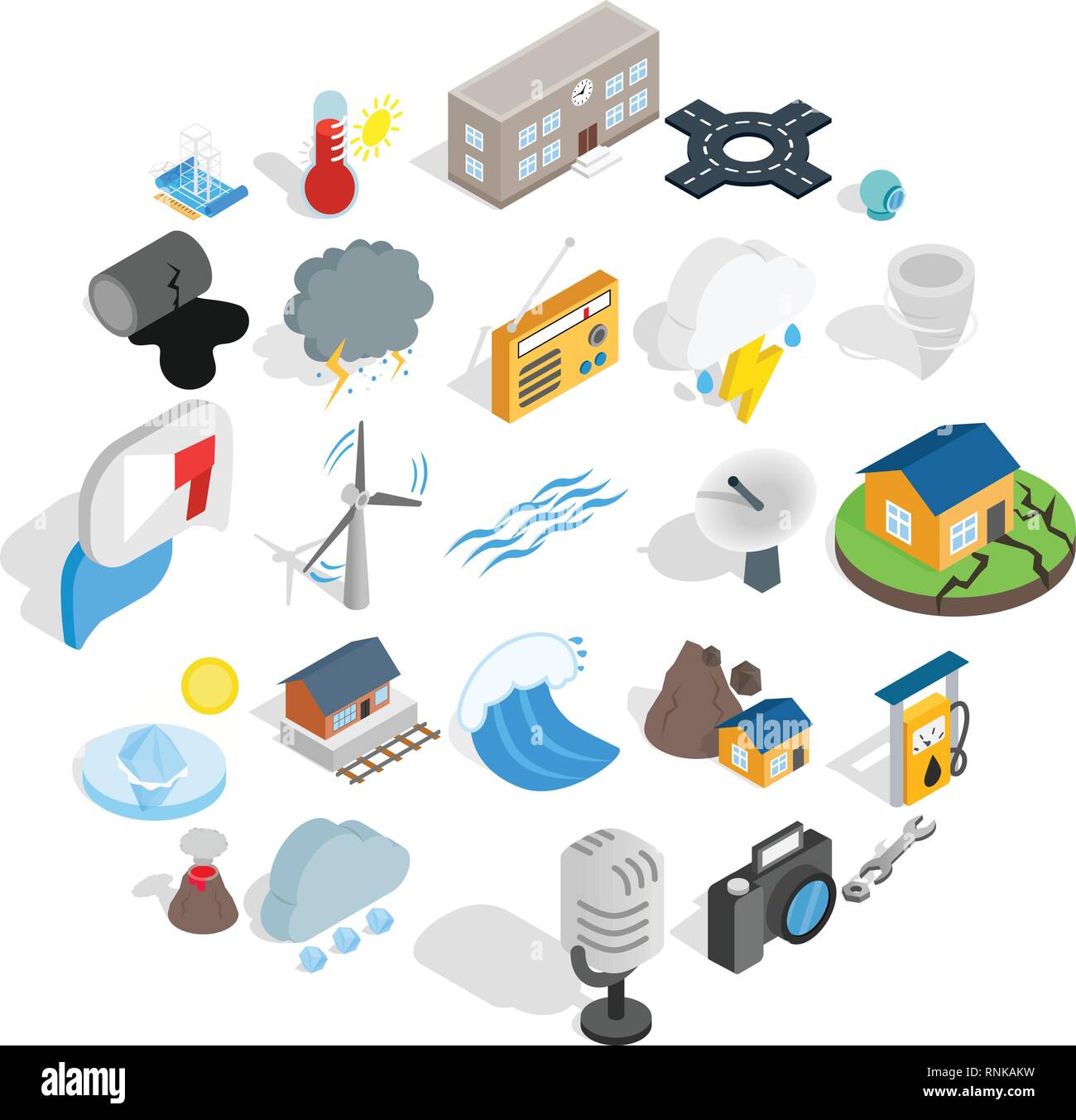 Vigor icons set, isometric style Stock Vector