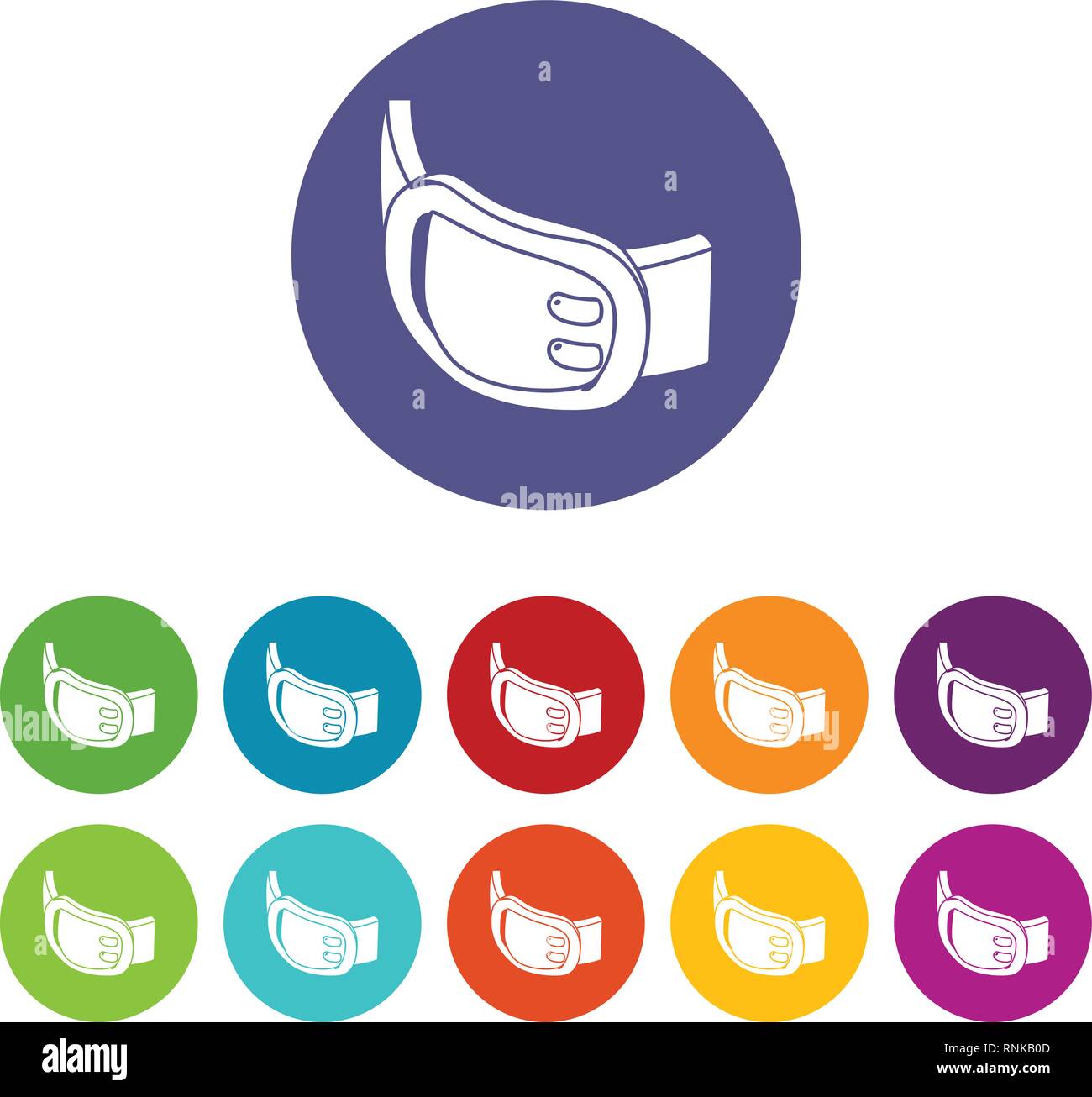Double buckle belt icons set vector color Stock Vector