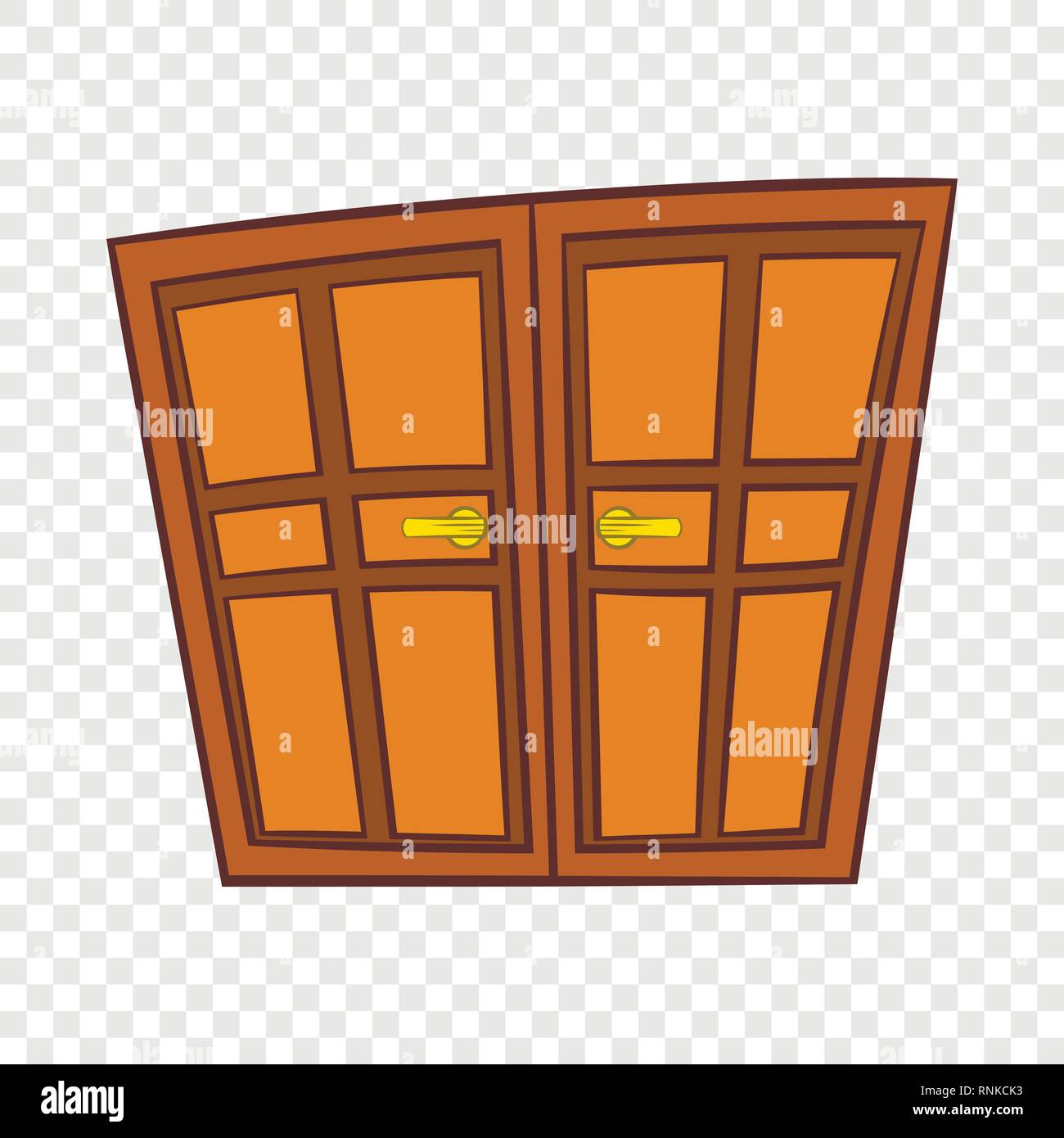 Wooden double doors icon, cartoon style Stock Vector Image & Art Alamy