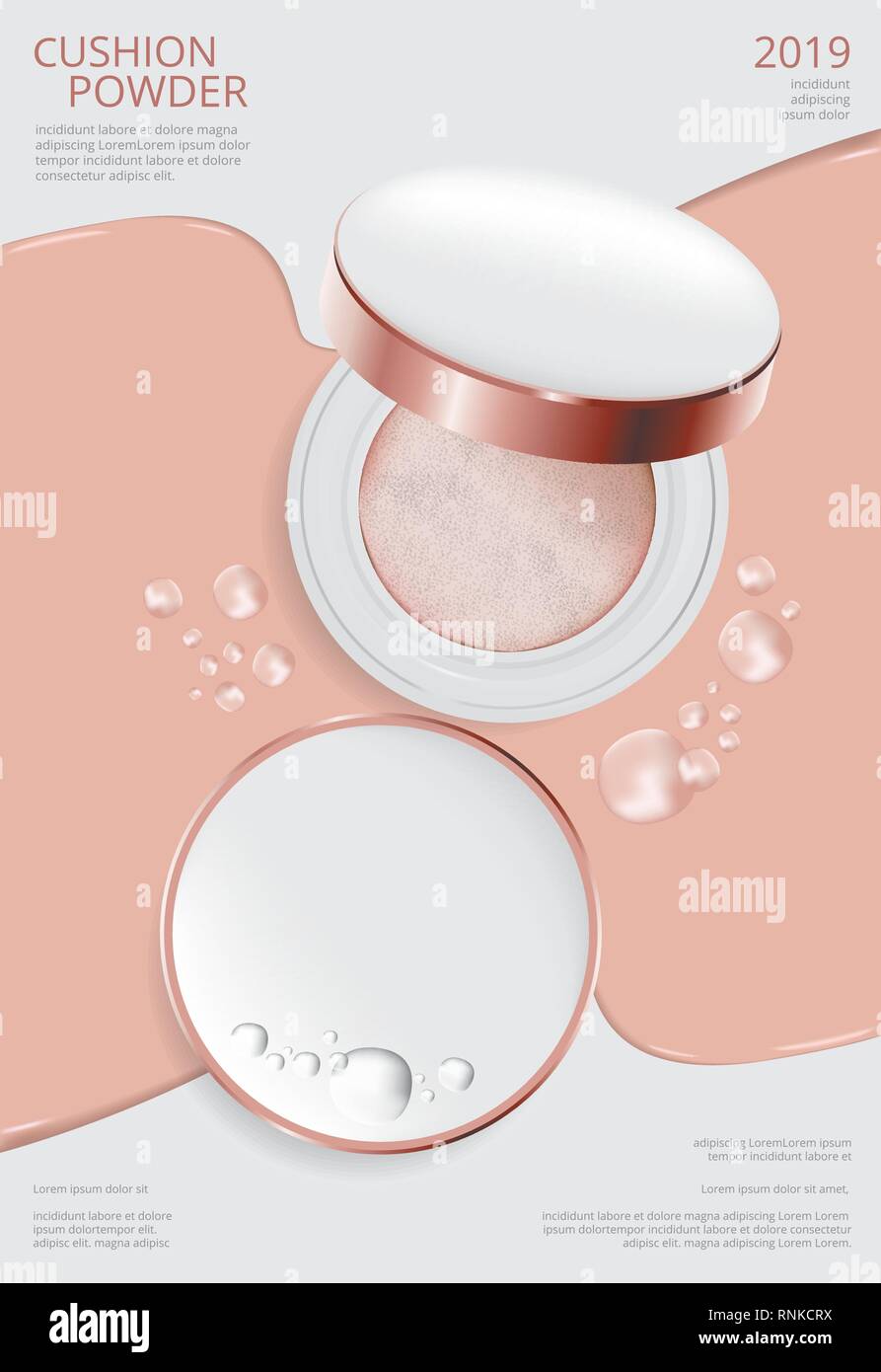 Makeup Powder Cushion Poster Template Vector Illustration Stock Vector