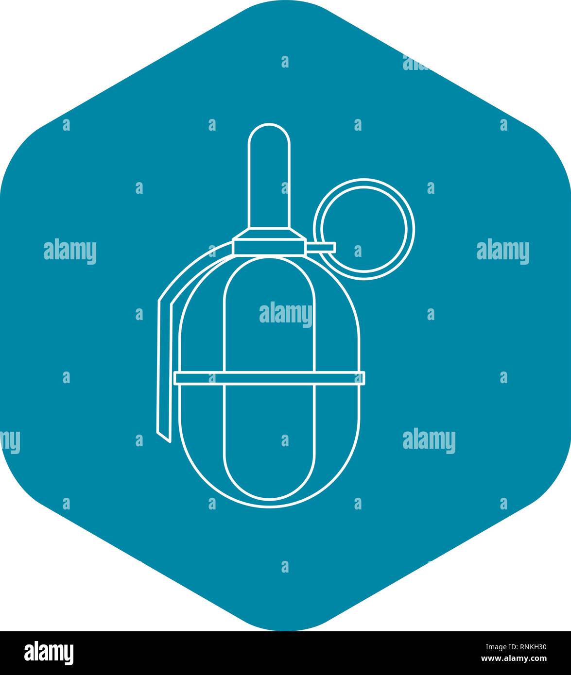 Hand paintball grenade icon, outline style Stock Vector