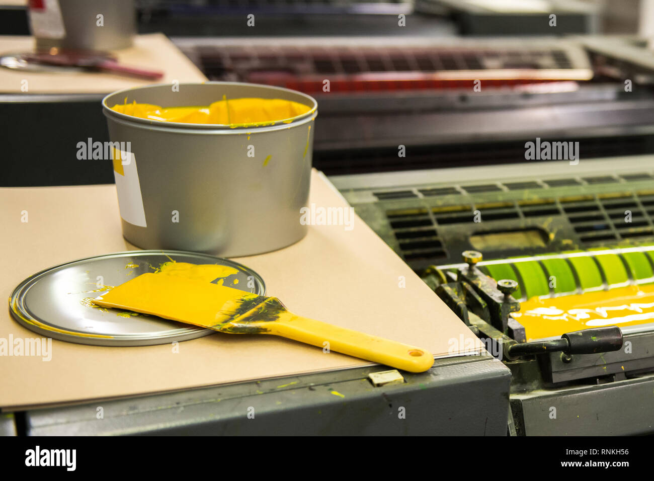 Detail of rollers in offset printing machine Stock Photo Alamy