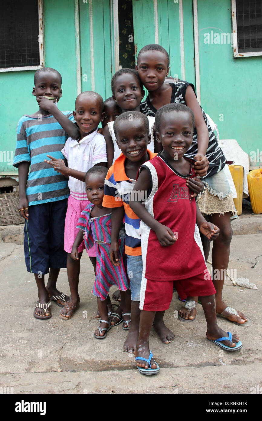 Kids in Jamestown, Ghana Stock Photo