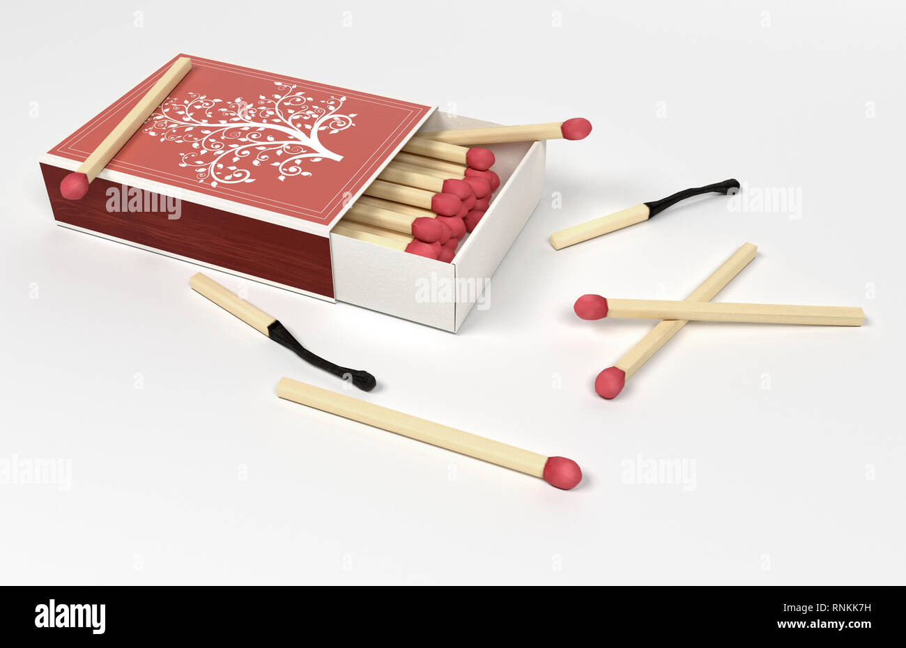 Download Box Of Matches Open Box With Scattered Matches 3d Rendering Stock Photo Alamy PSD Mockup Templates