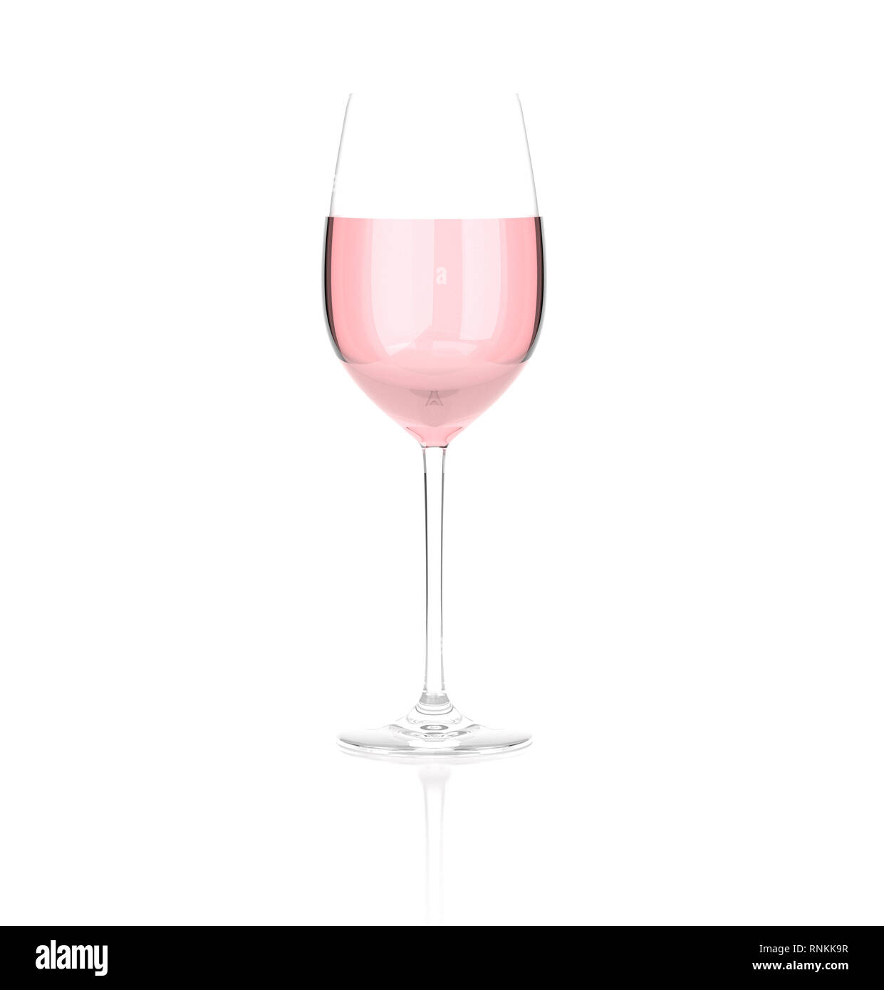 Rose wine glass. 3d rendering illustration isolated Stock Photo Alamy