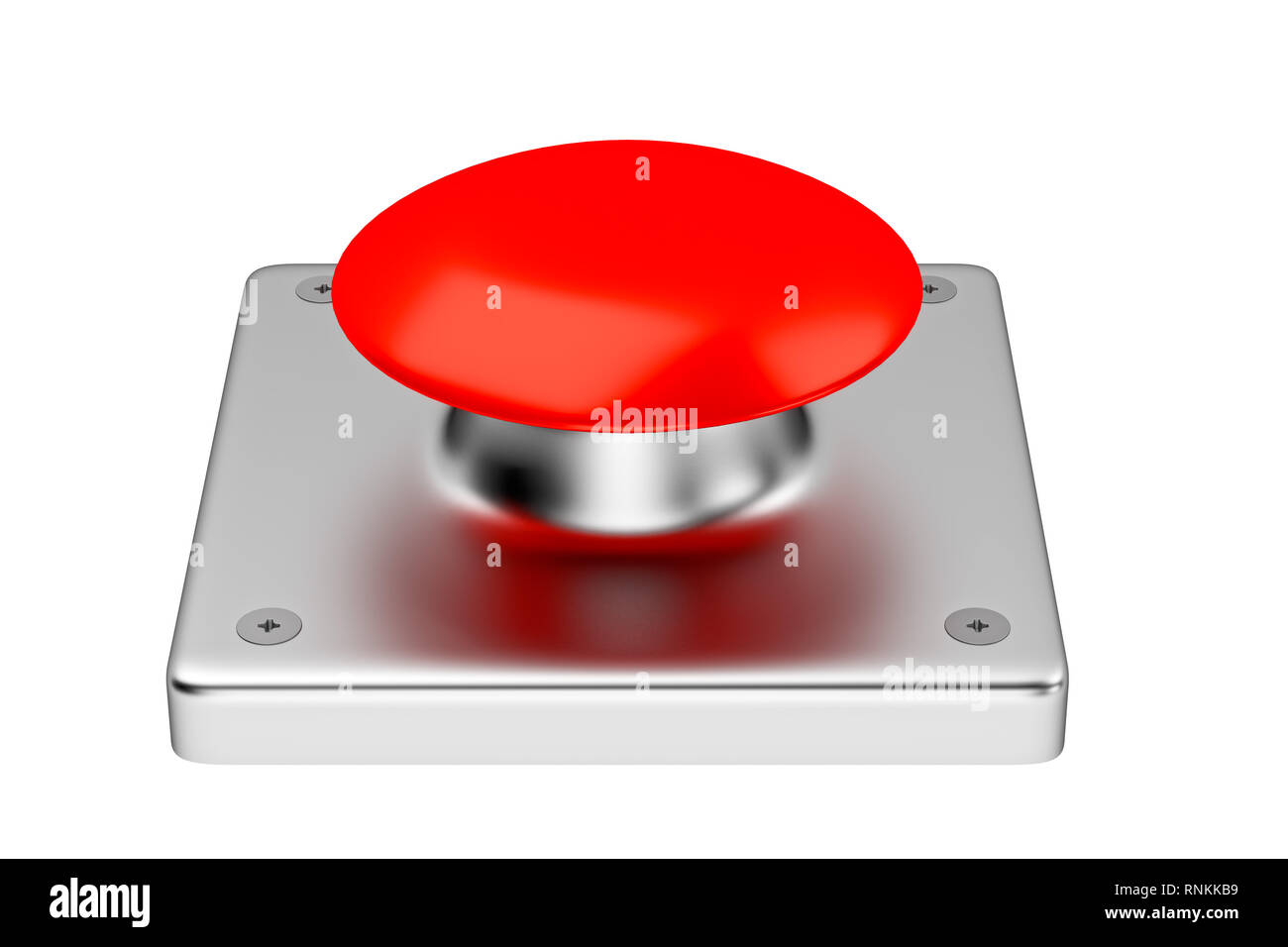 3D rendering. Red web buttons on white background. Stock Photo