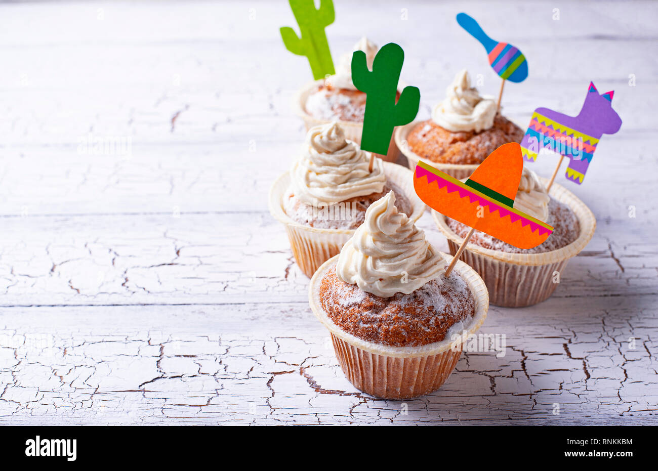 Cupcakes for celebrating Mexican party fiesta Stock Photo