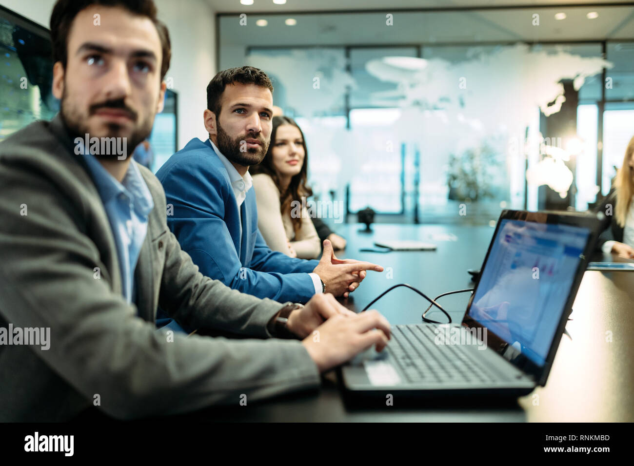 Picture of business people discussing on meeting Stock Photo