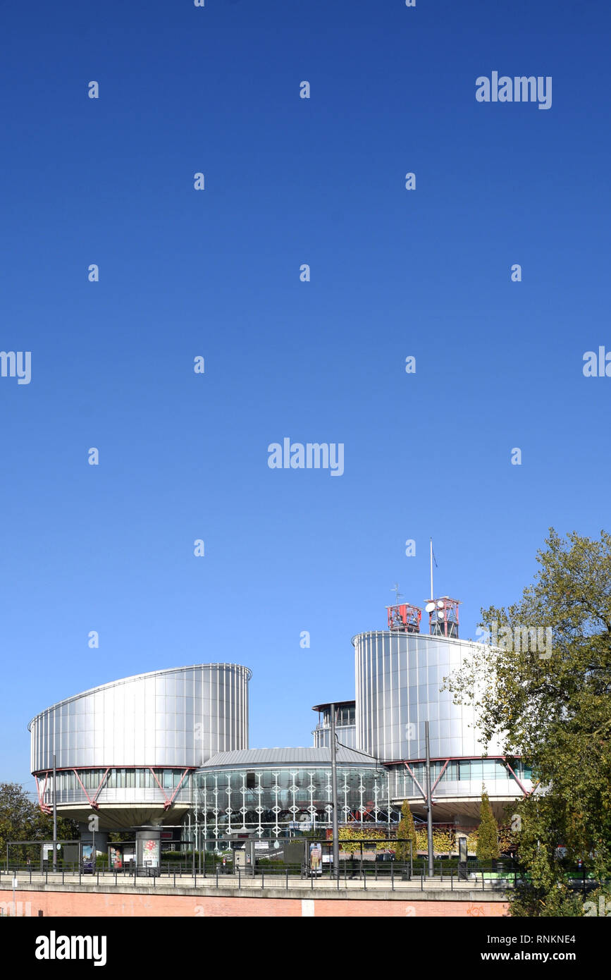 Building of the European Court of Human Rights, ECHR, in Strasbourg, France Stock Photo