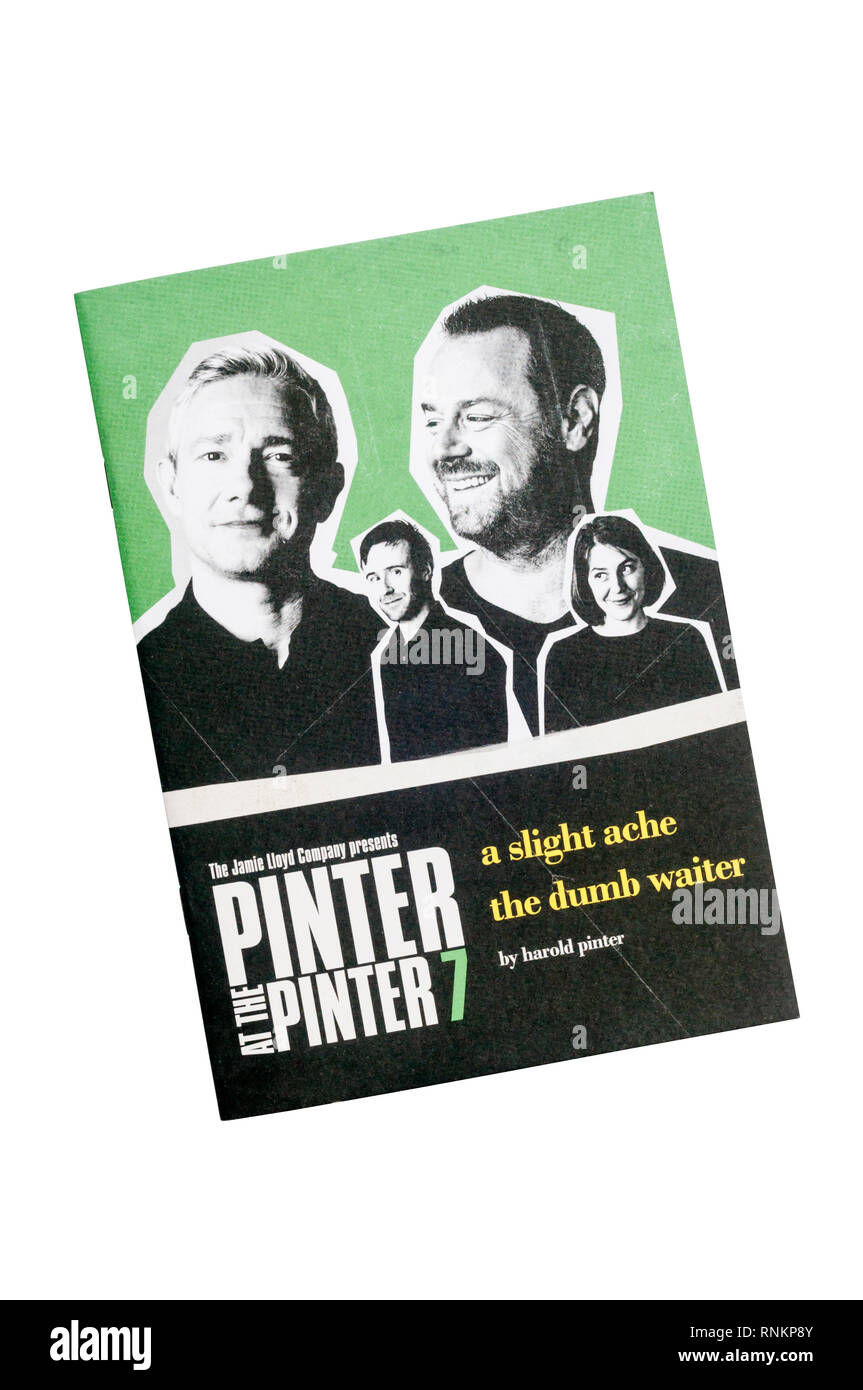 2019 Programme for Pinter Seven. Seventh in Pinter at the Pinter production of all of Harold Pinter's short plays in one season at the Pinter Theatre. Stock Photo