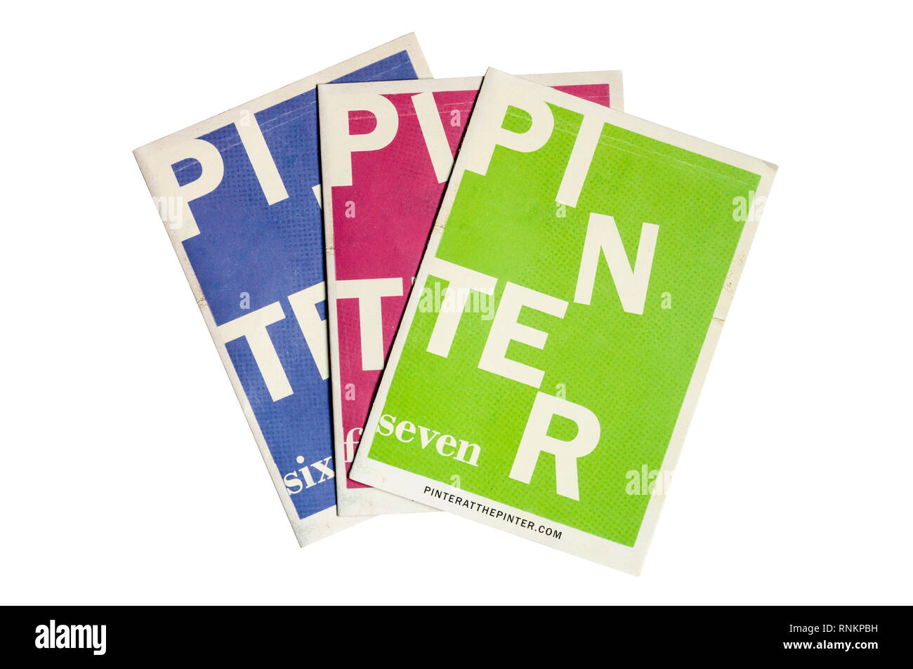 A selection of  programmes from the  Pinter at the Pinter season of Harold Pinter's short plays at the Pinter Theatre. Stock Photo