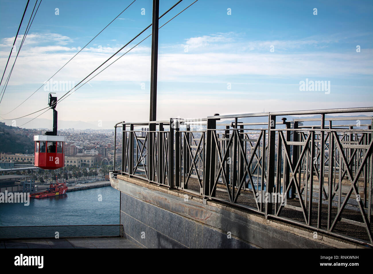 Cable car Port of Barcelona Stock Photo - Alamy