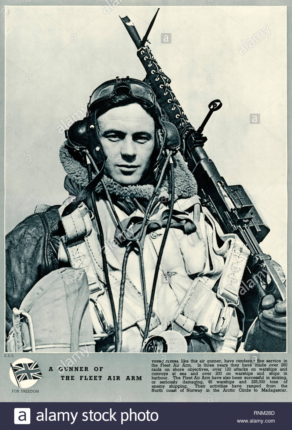 Air Gunner, British World War 2 Public Information propaganda poster Stock Photo
