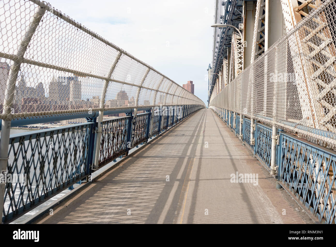 NEW YORK CIRCA MARCH, 2016 Manhattan Bridge Pedestrian Walkway. The Manhattan Bridge is a