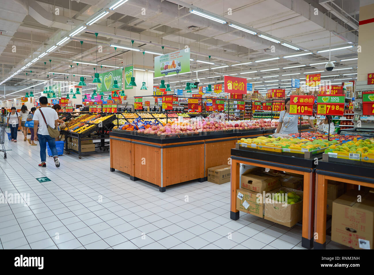 SHENZHEN, CHINA CIRCA MAY, 2016 inside of Walmart store. WalMart