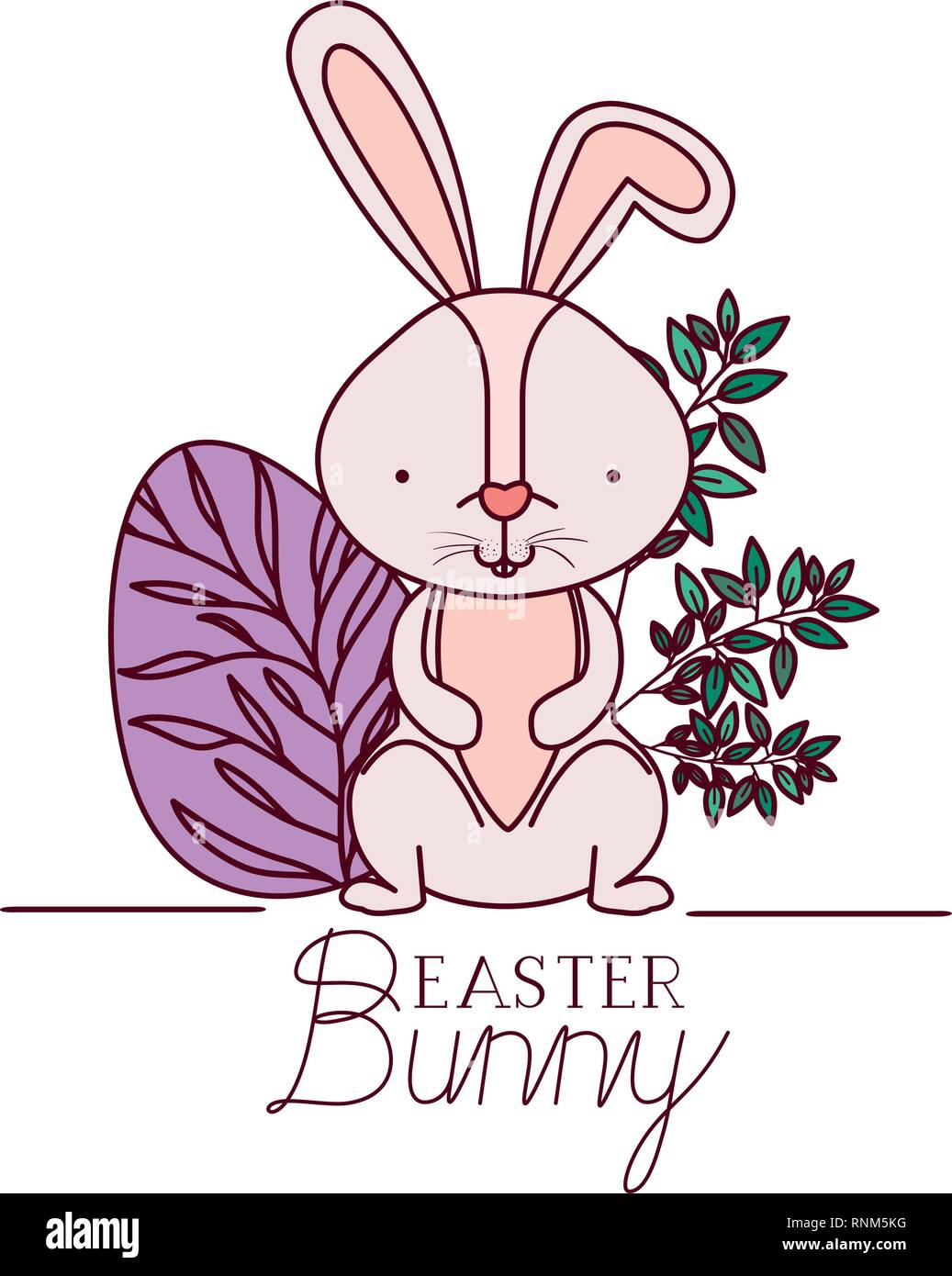 easter bunny label with egg isolated icon Stock Vector Image & Art - Alamy