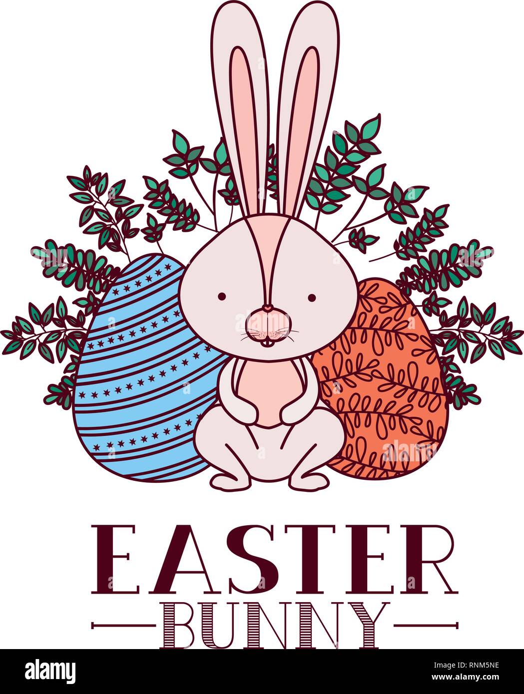 easter bunny label with egg isolated icon Stock Vector Image & Art - Alamy