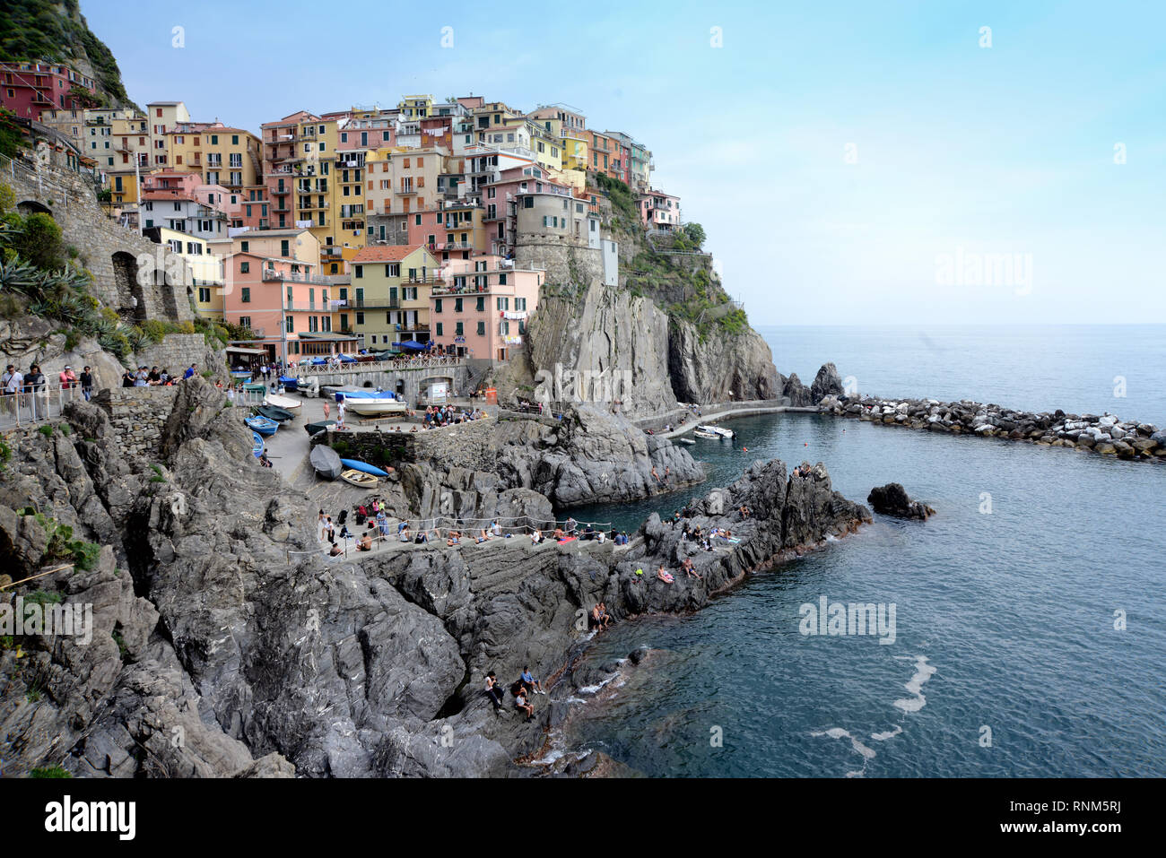 ITALY -The charming resort of RIOMAGGIORE with its colourful houses ...