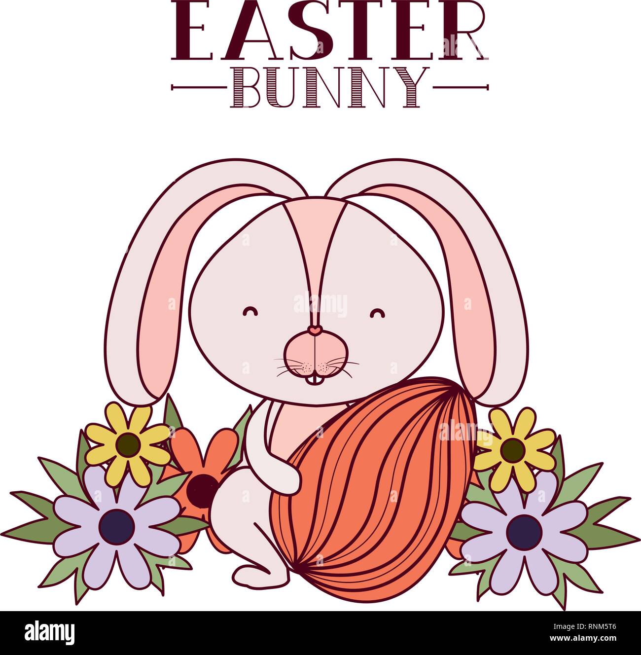 easter bunny label with egg isolated icon Stock Vector Image & Art - Alamy