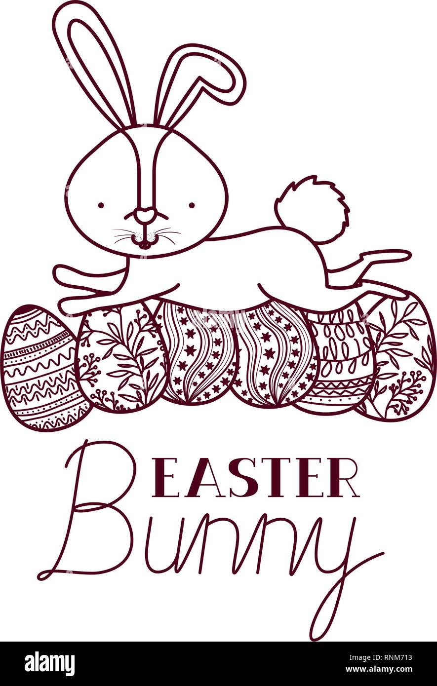 easter bunny label with egg isolated icon Stock Vector Image & Art - Alamy