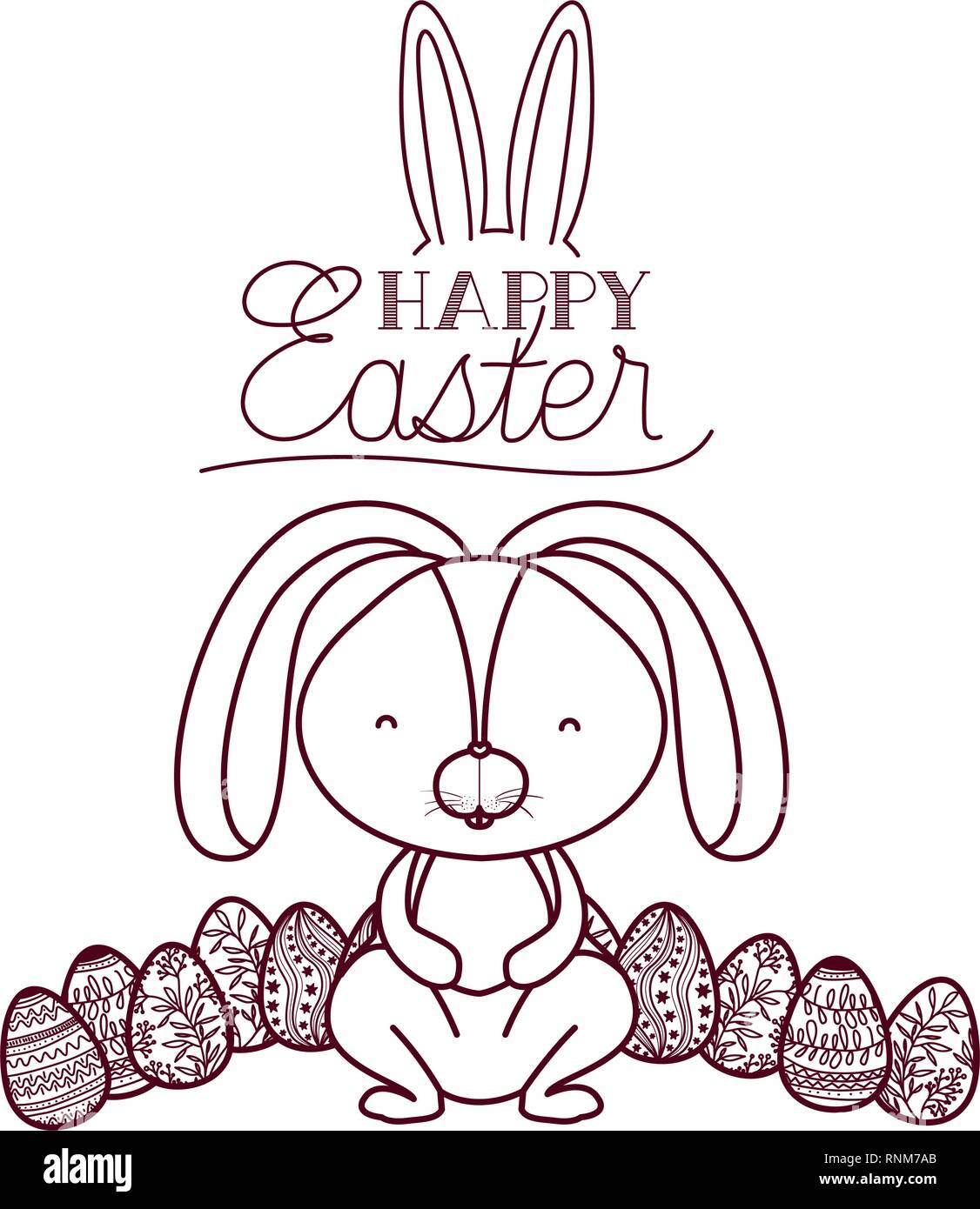 happy easter label with egg isolated icon Stock Vector Image & Art - Alamy