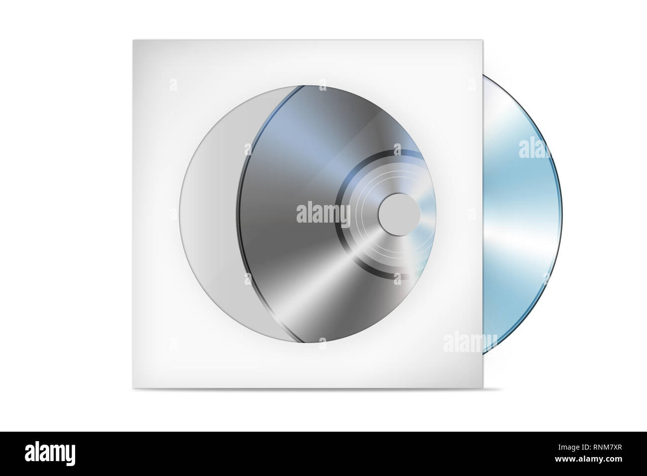 Compact disk with cover illustration (cd, case, dvd) Stock Photo