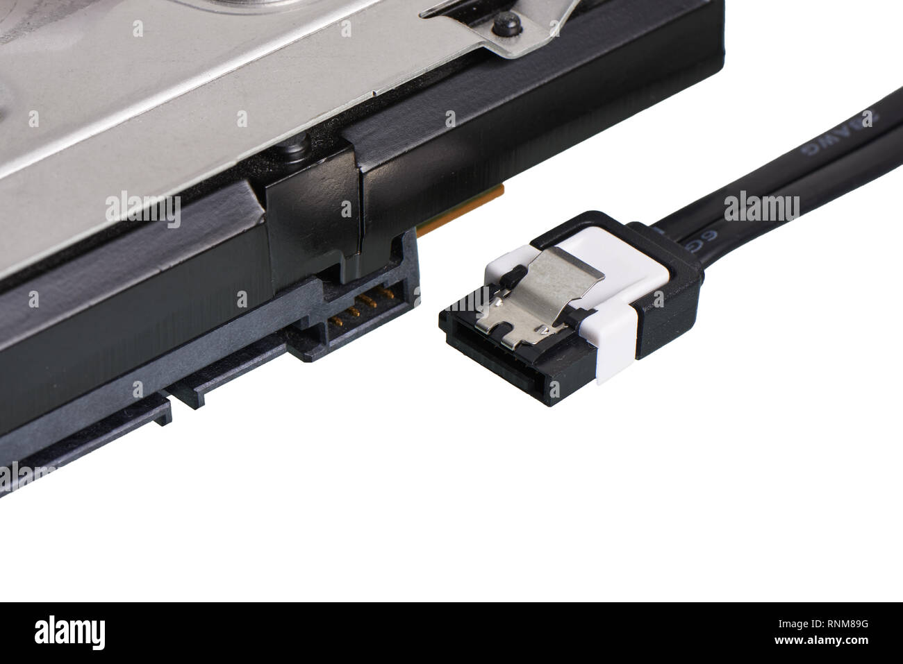 close-up of SATA (Serial AT Attachment, Serial ATA) terminal, computer ...