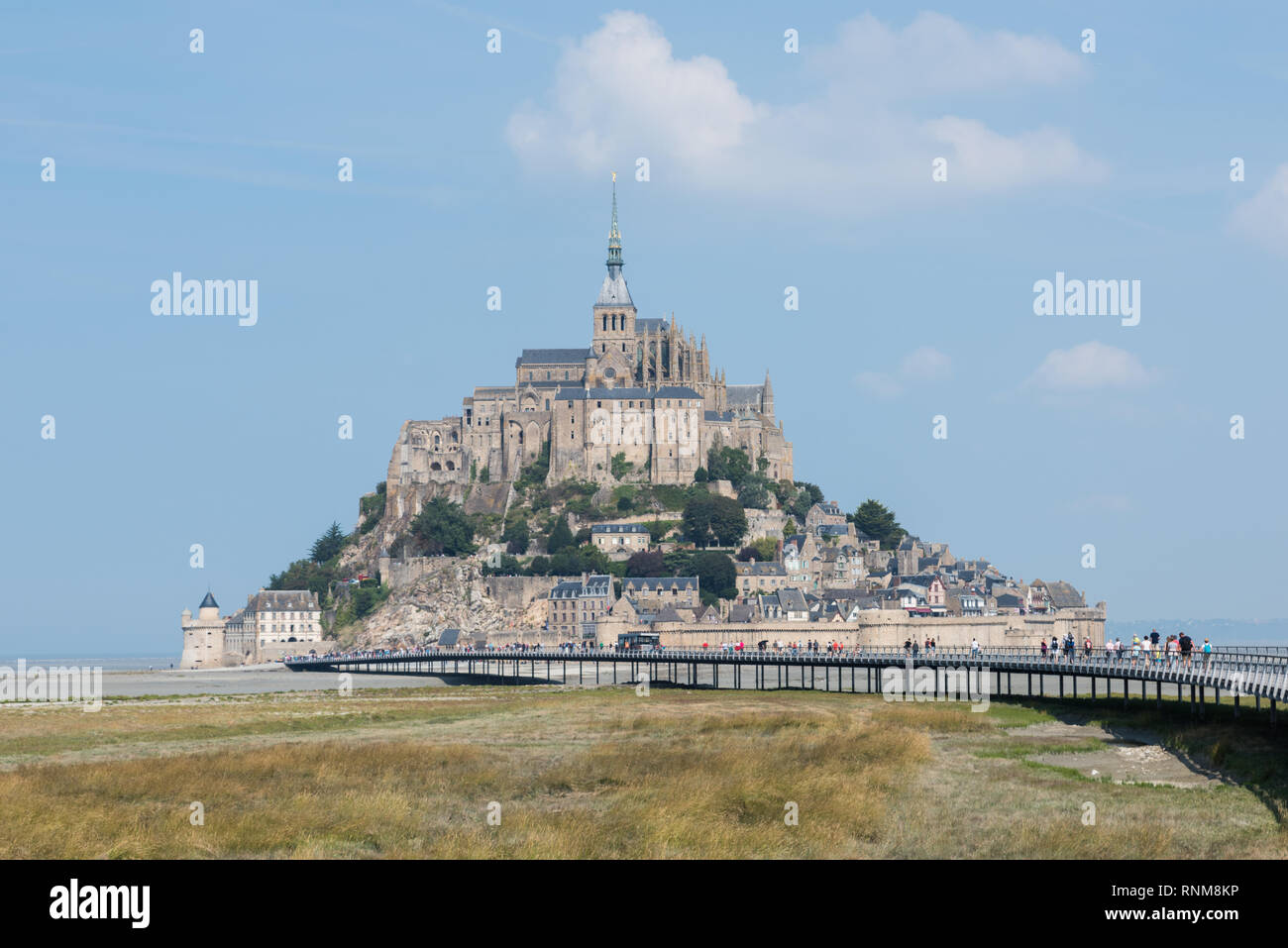 Mont-Saint-Michel seen from the new bridge Stock Photo