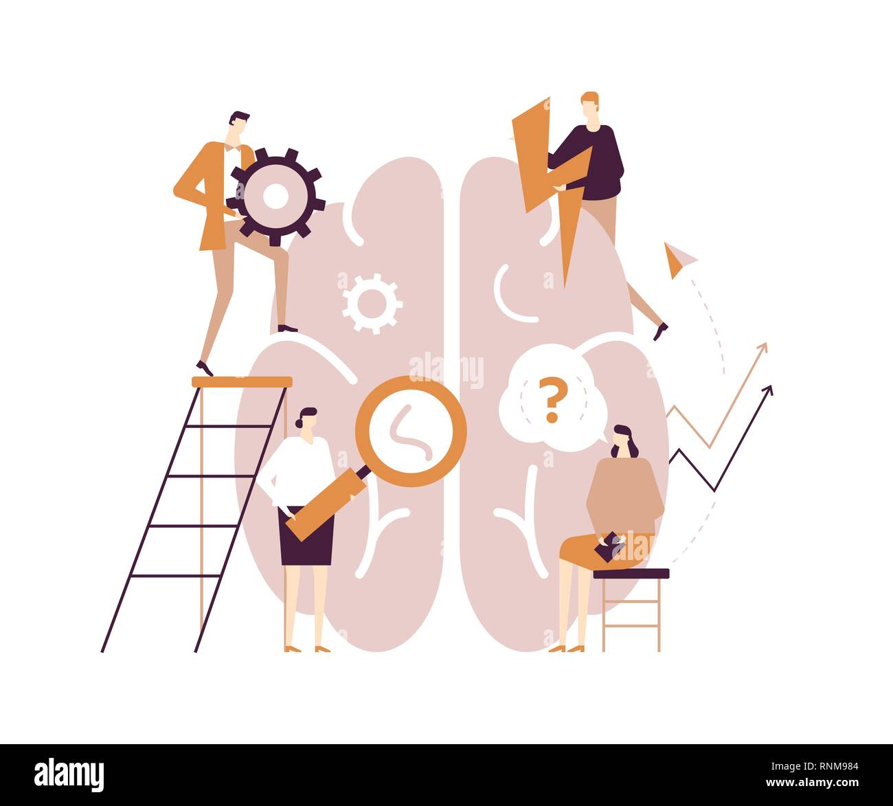Psychology concept modern vector flat design style illustration Stock