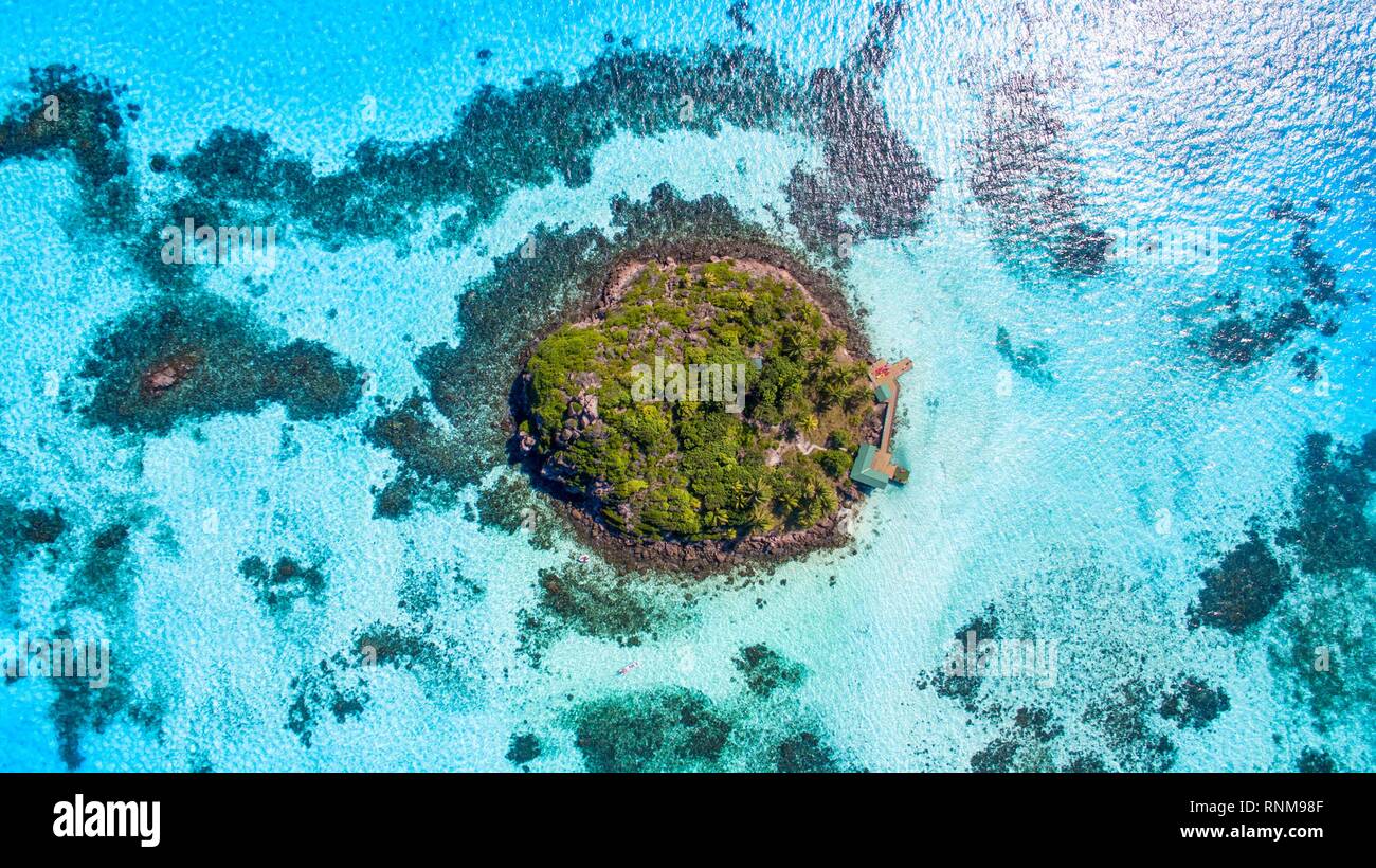 Crab Cay Providencia Colombia Drone Shot Blue And Island Stock Photo -