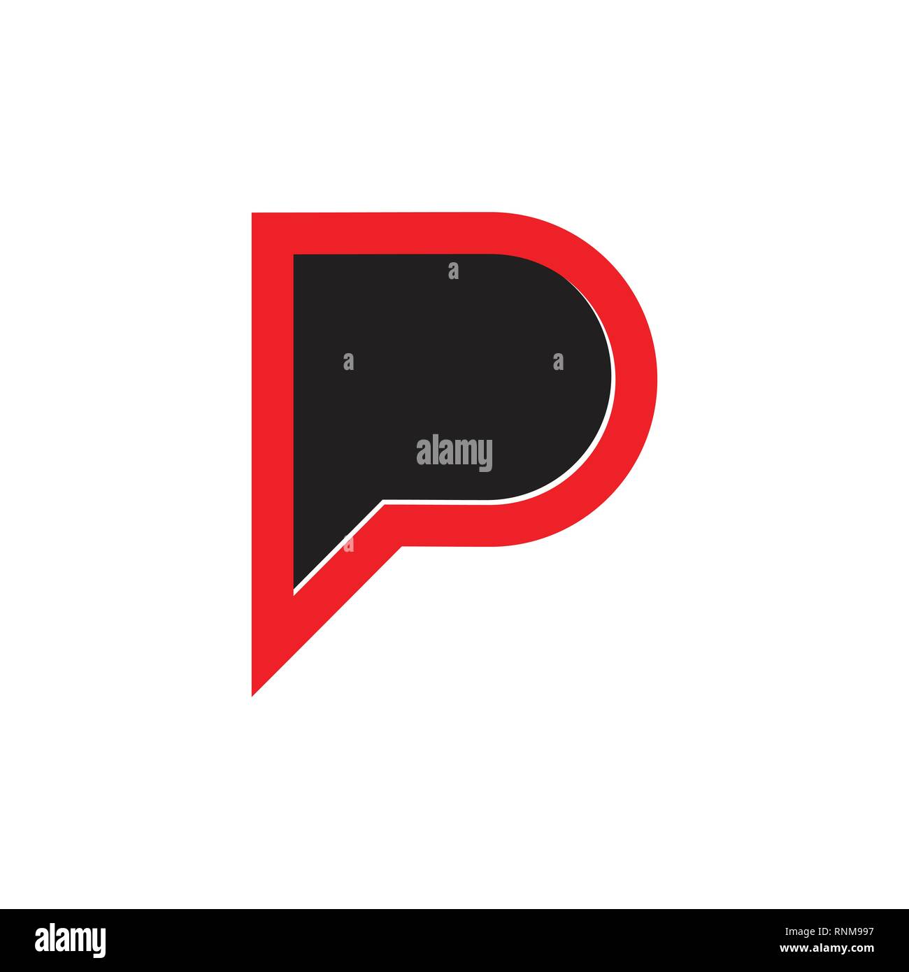 letter p 3d simple logo vector Stock Vector