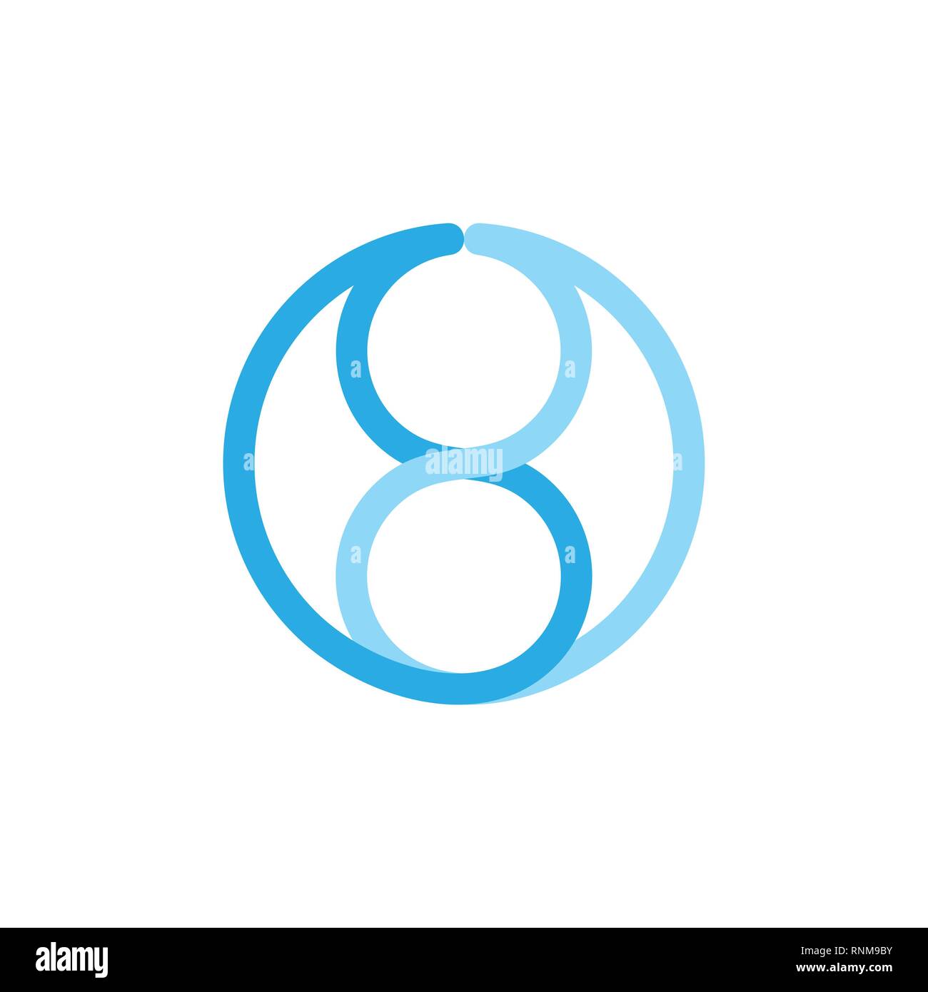 number 8 linked line brand logo Stock Vector