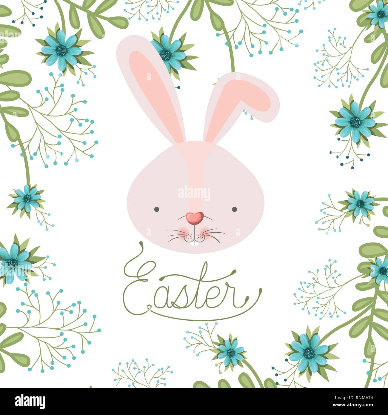 easter label with rabbit head isolated icon Stock Vector Image & Art ...