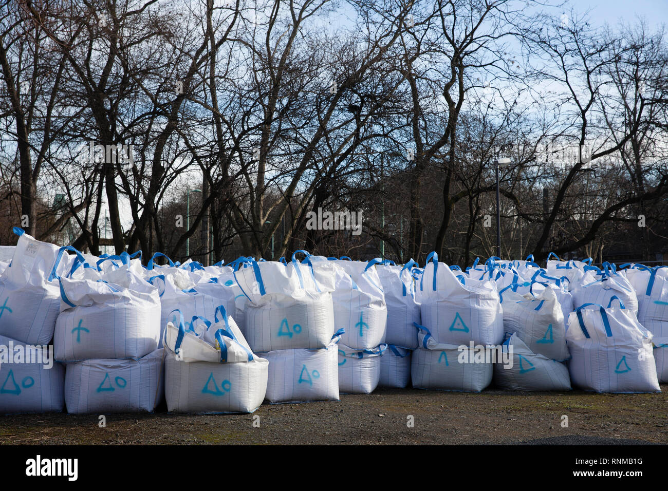 The big plastic bags for branches and leaves Stock Photo - Alamy
