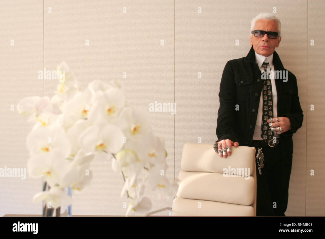Karl Lagerfeld The premiere of 'Totally Spies' held at the Grand Rex Cinema  Paris, France - 28.06.09 Stock Photo - Alamy