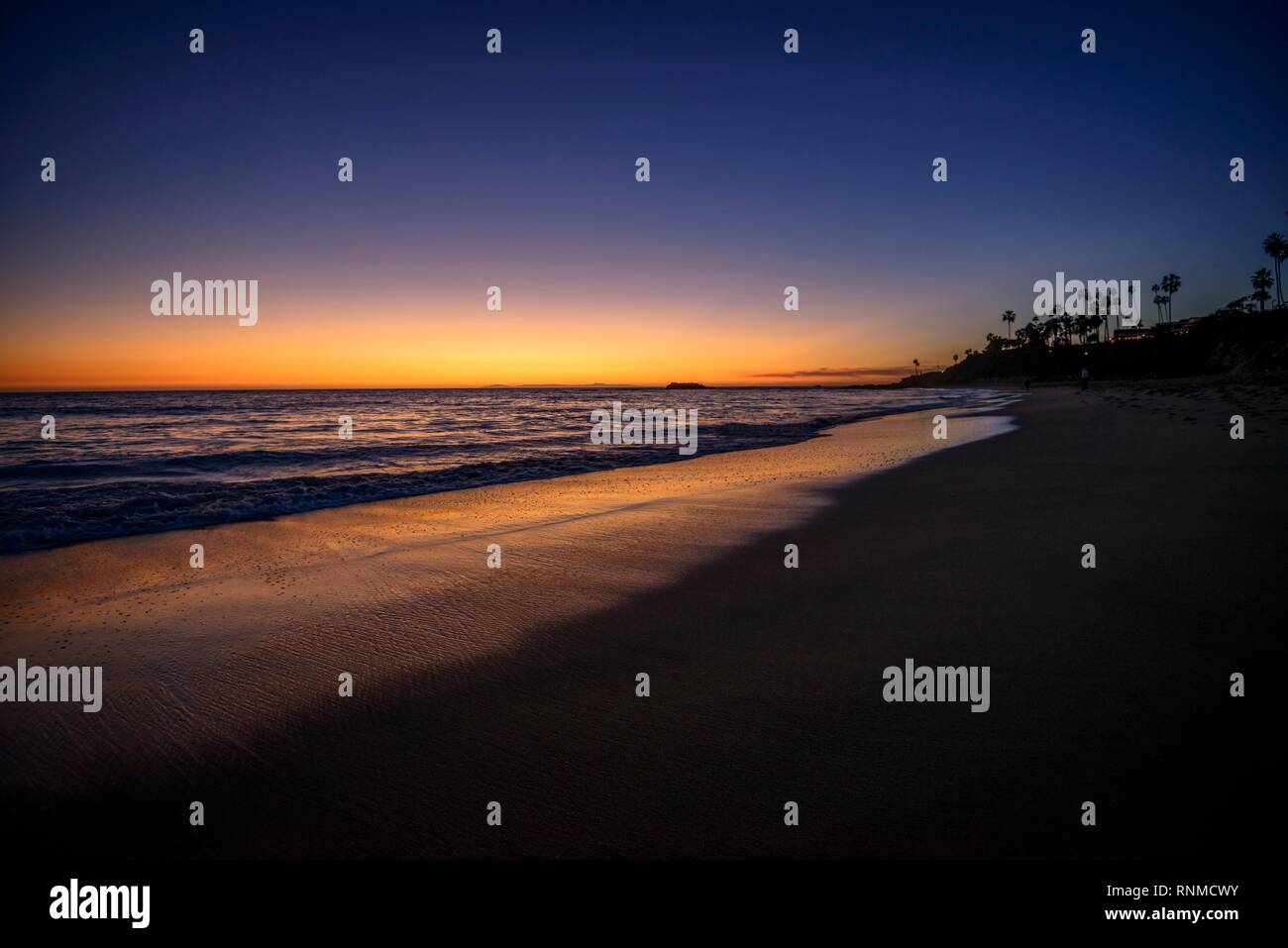Sunset Beach, Laguna Beach, Orange County, California, USA Stock Photo