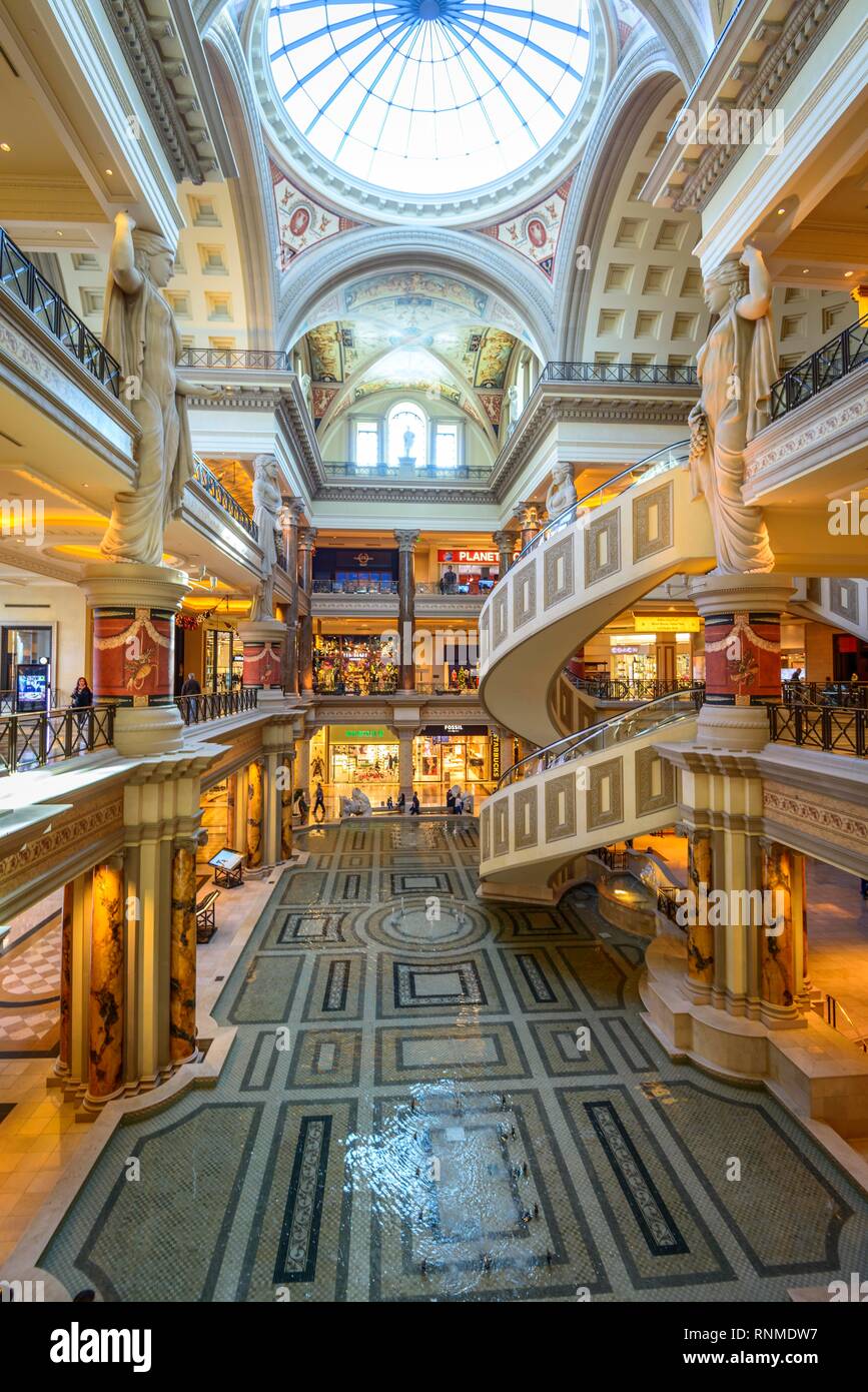 Shops, Shopping Center, Mall, The Forum Shops at Caesars, Caesars Palace  Hotel, Las Vegas Strip, Las Vegas, Nevada, USA Stock Photo - Alamy