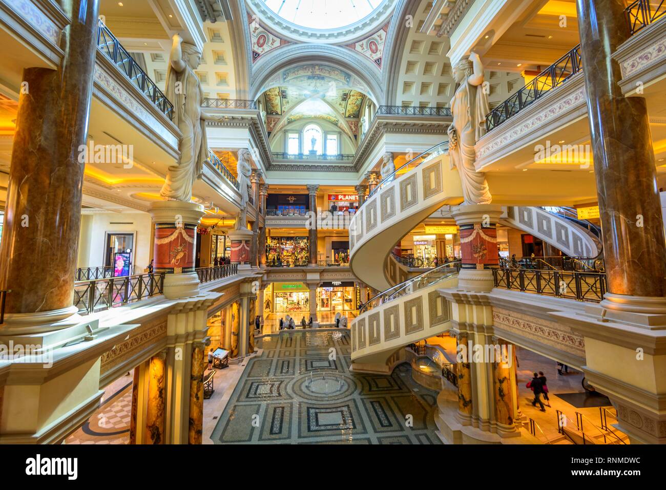 Shops, Shopping Center, Mall, The Forum Shops at Caesars, Caesars Palace  Hotel, Las Vegas Strip, Las Vegas, Nevada, USA Stock Photo - Alamy