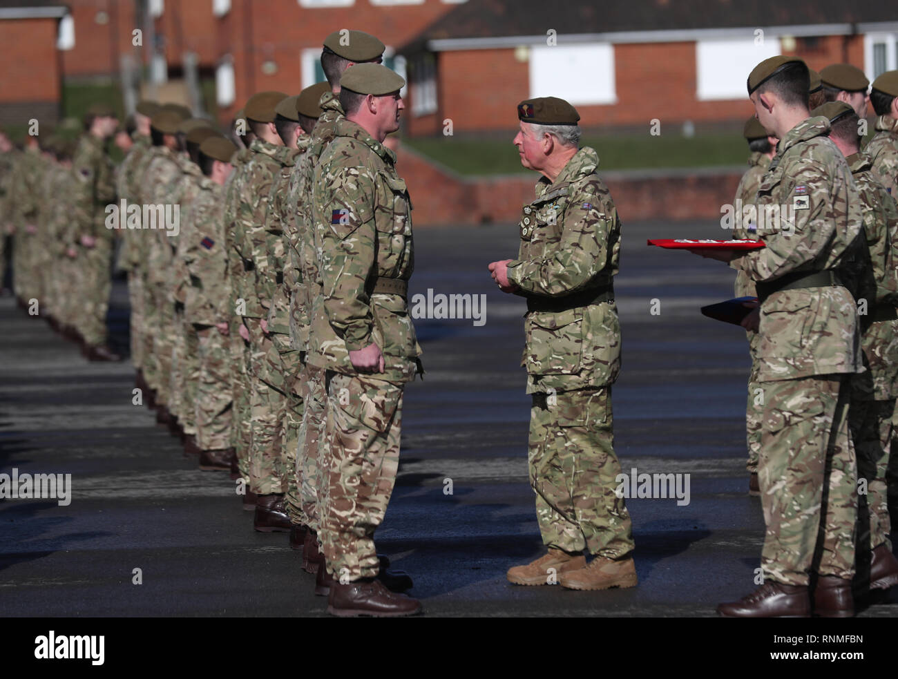 The Prince of Wales presents campaign medals to soldiers from the 1st ...