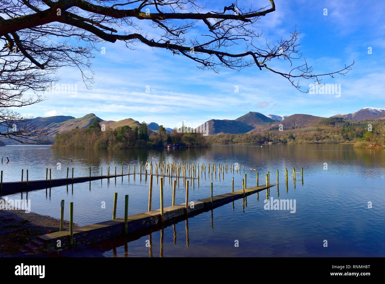 Derwent water Derwentwater lake landing jetty,Keswick,Lake District
