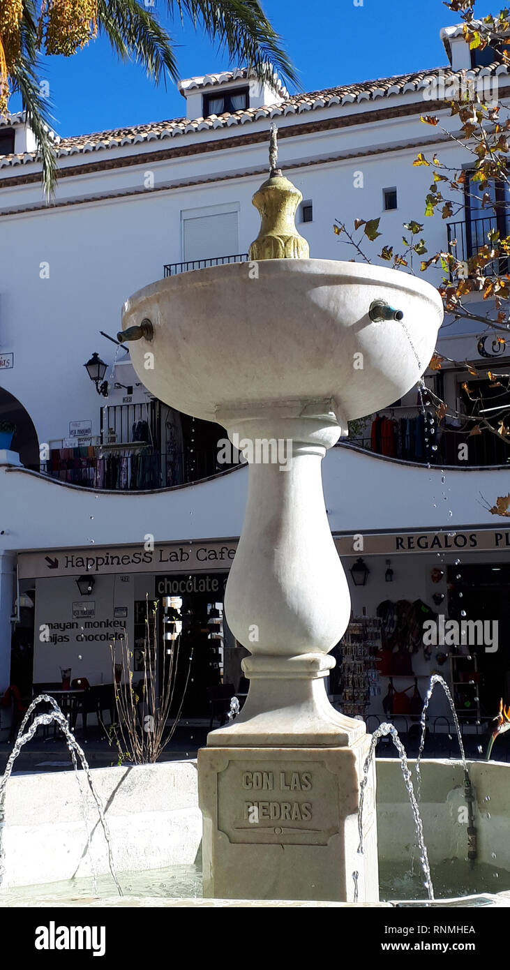 Mijas one of the most beautiful 'white' villages of the Southern Spain area called Andalucia. It is in the Alpujarra mountains above the coast Stock Photo