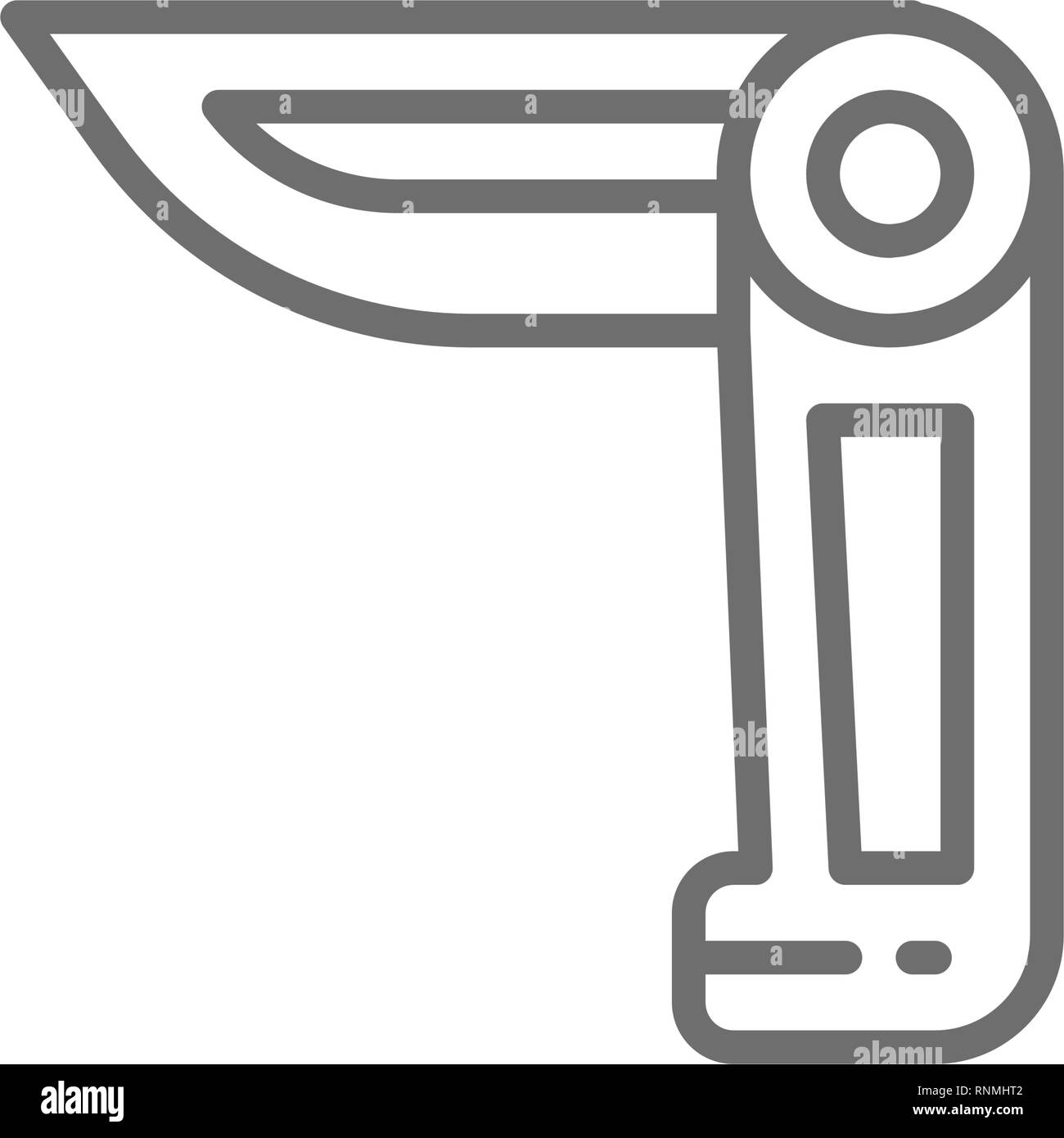 Jackknife, knife line icon. Isolated on white background Stock Vector