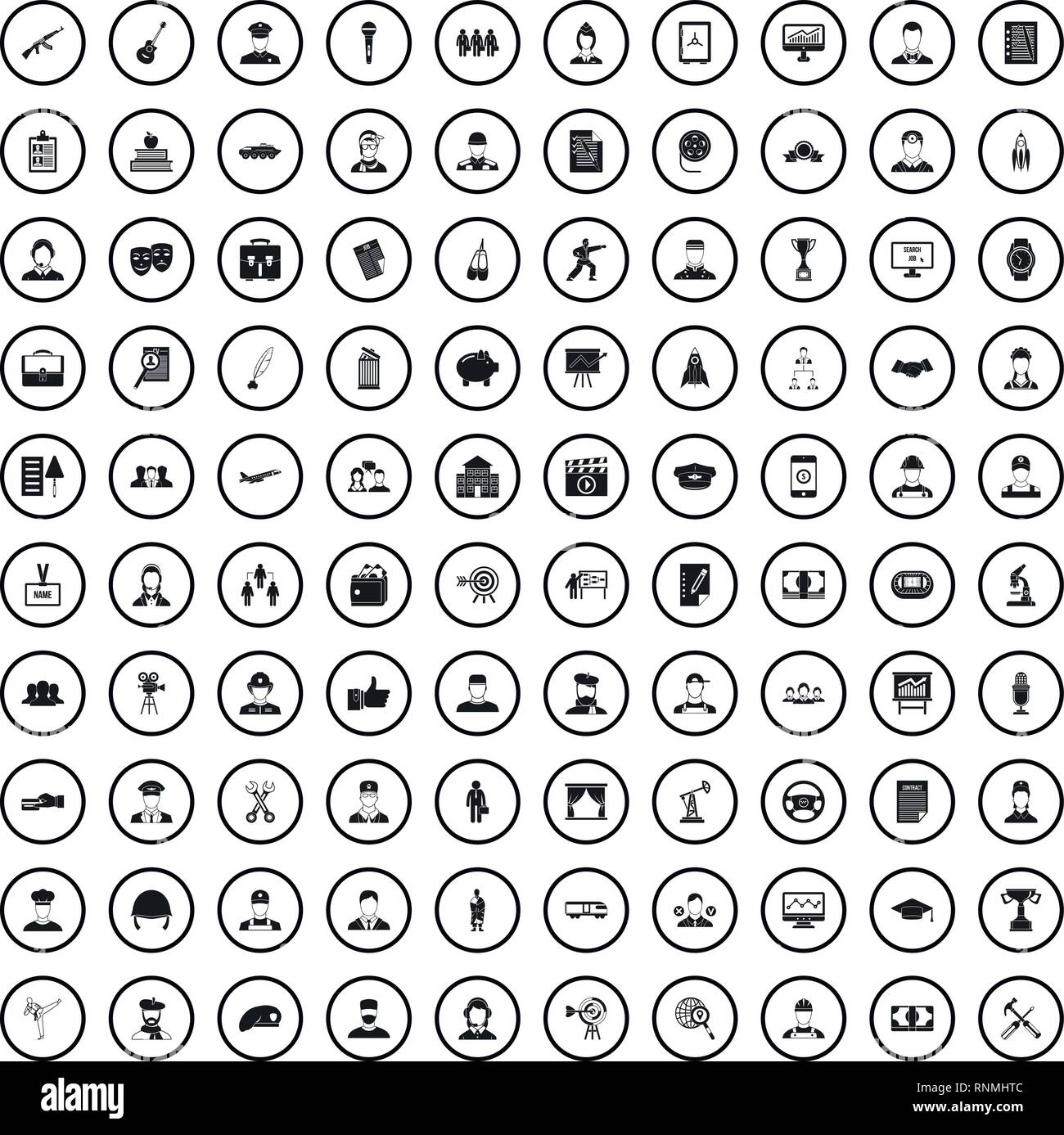 100 career icons set in simple style Stock Vector Image & Art - Alamy