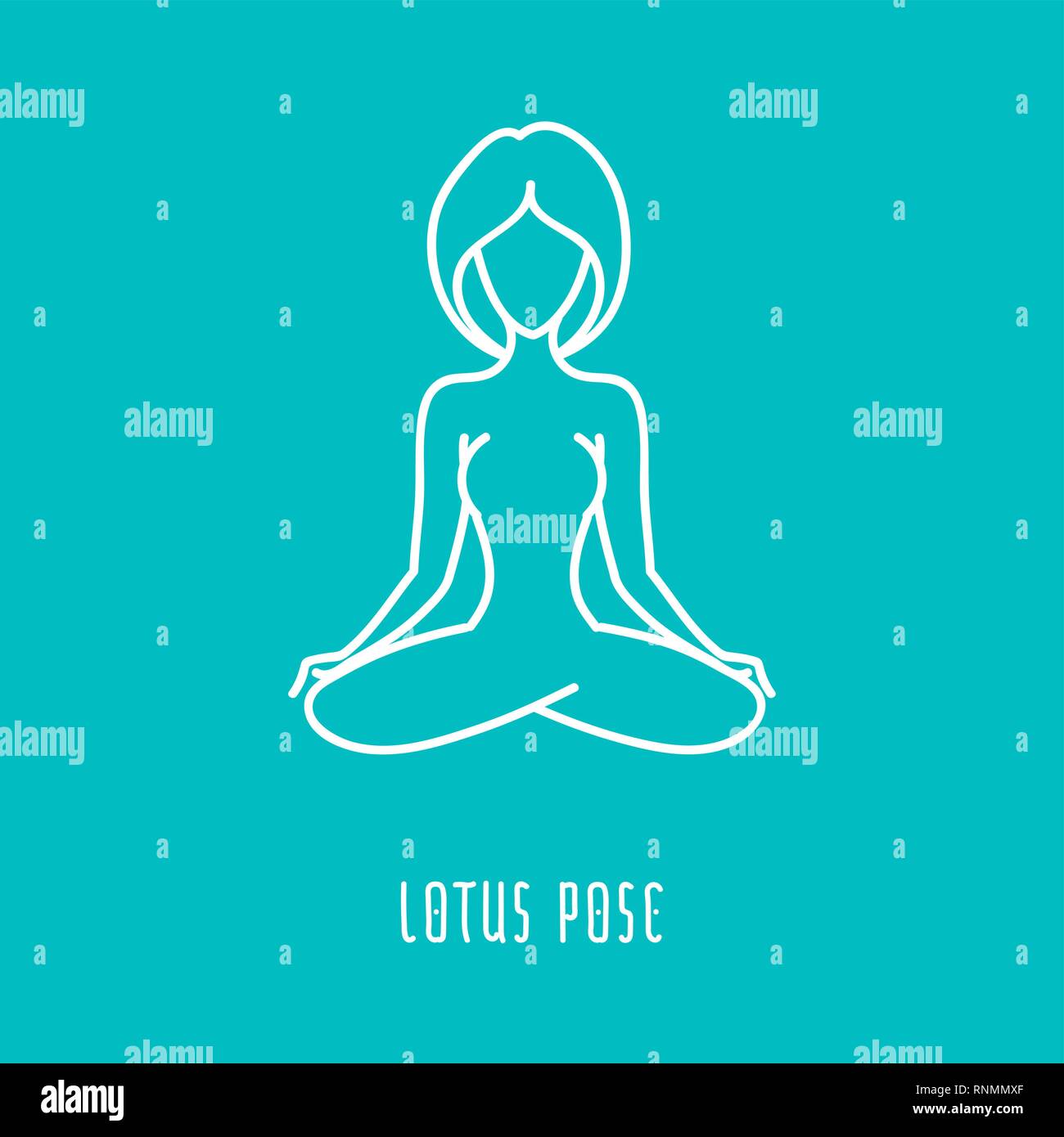 Yoga pose outline icon hi-res stock photography and images - Alamy