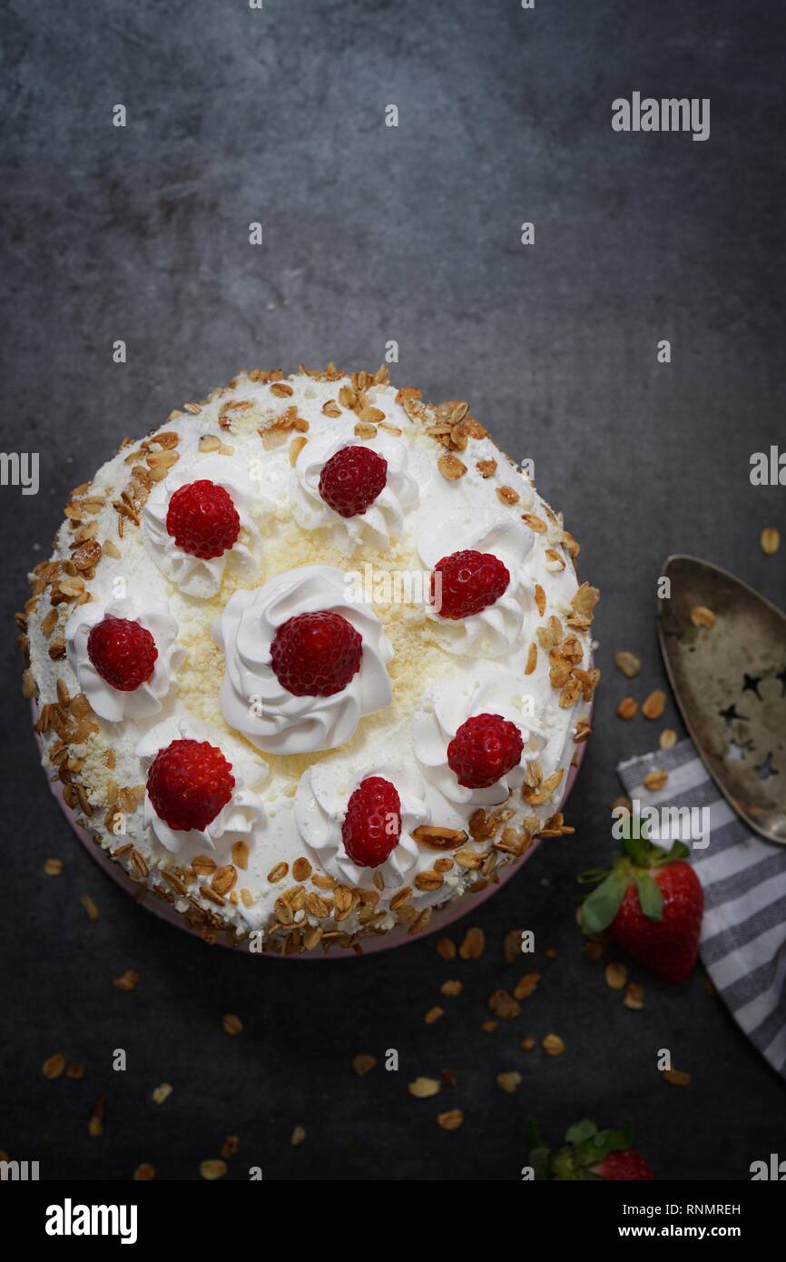 Homemade White Forest Cake With Strawberries And Granola Topping Selective Focus Stock Photo Alamy Homemade White Forest Cake With Strawberries And Granola Topping Selective Focus Stock Photo Alamy