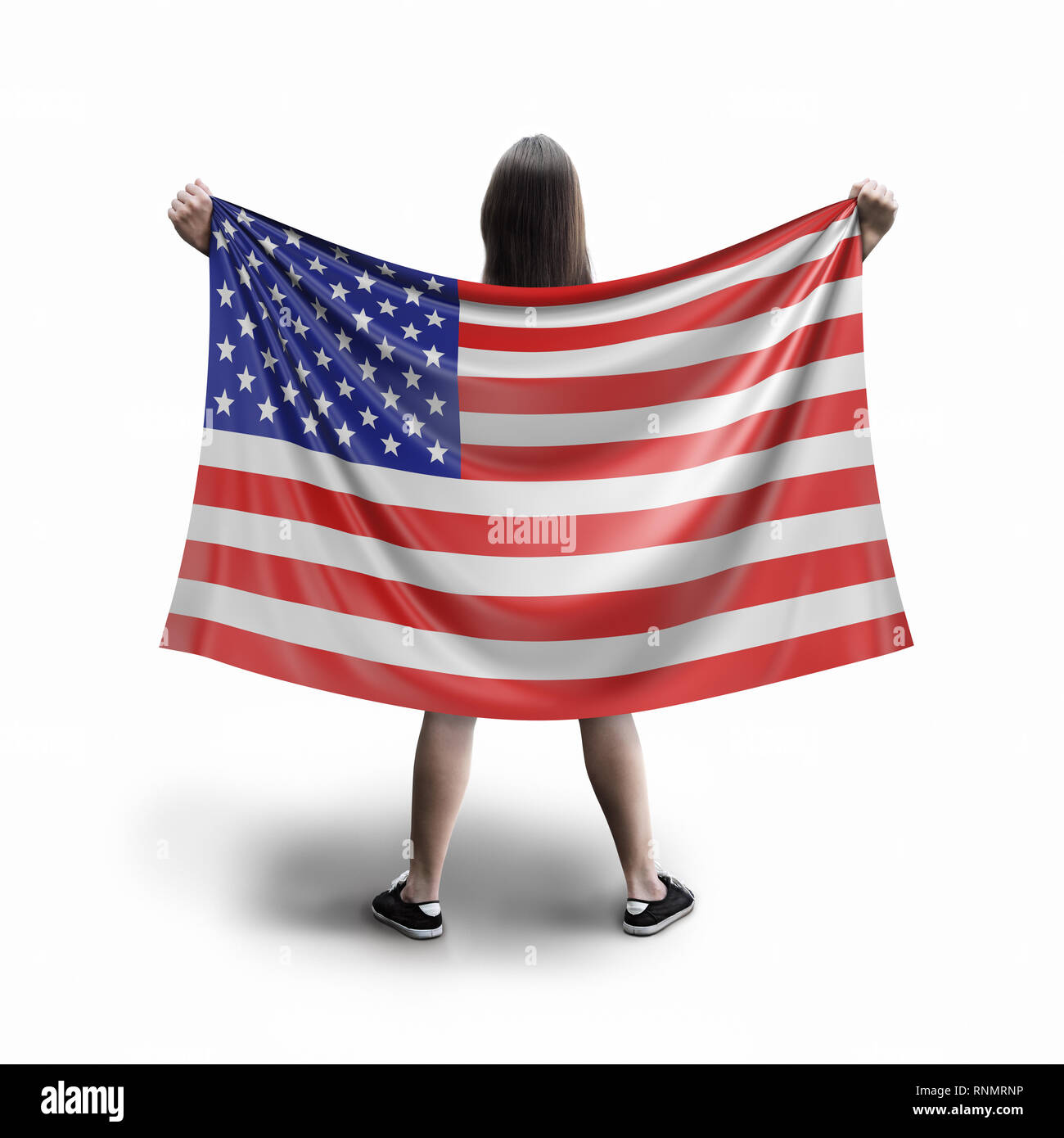 Women and flag Stock Photo