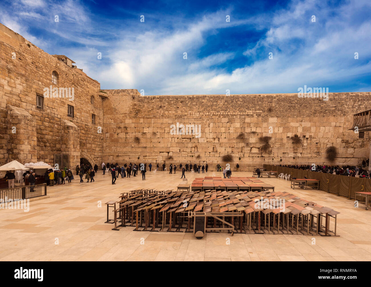 Pilgrims visiting the Wailing Wall in Jerusalem, Israel, Middle East