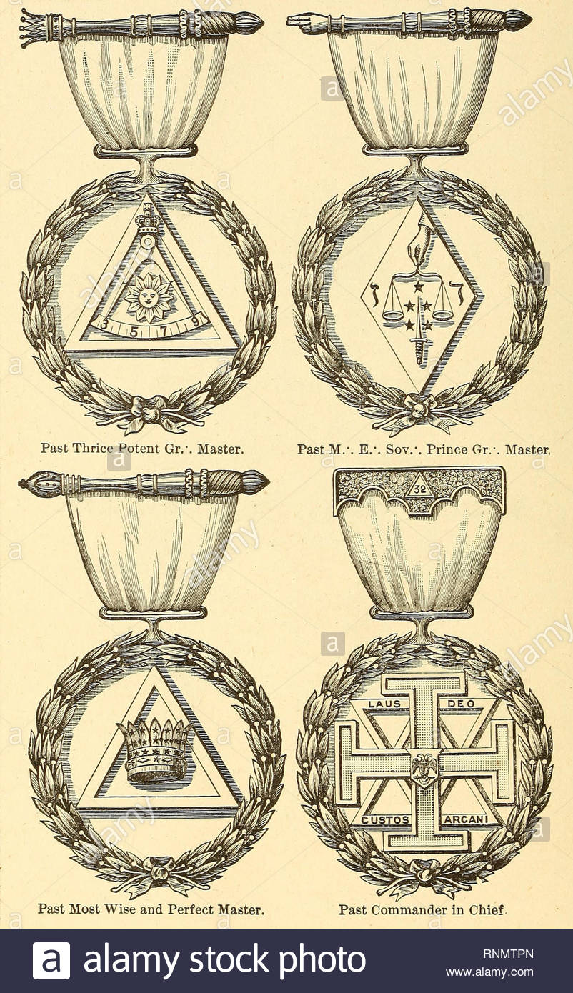 Masonic symbolism from the late 1800s Stock Photo